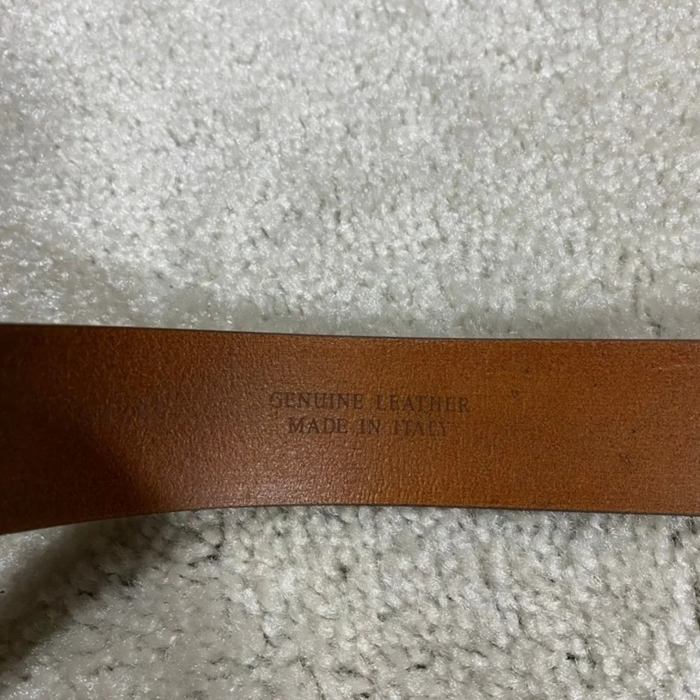 Brooks Brothers Leather Belt Mens 34 Tan Leather Belt Made Italy
